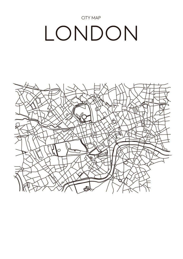 Quadro Mapa Minimalista London Branco