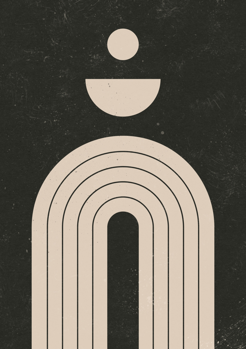 Quadro Mid Century Black and Beige