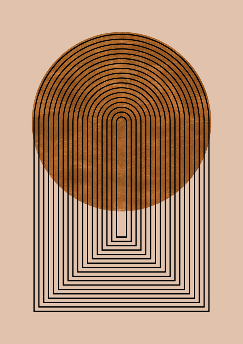 Quadro Mid Century Rust Circle