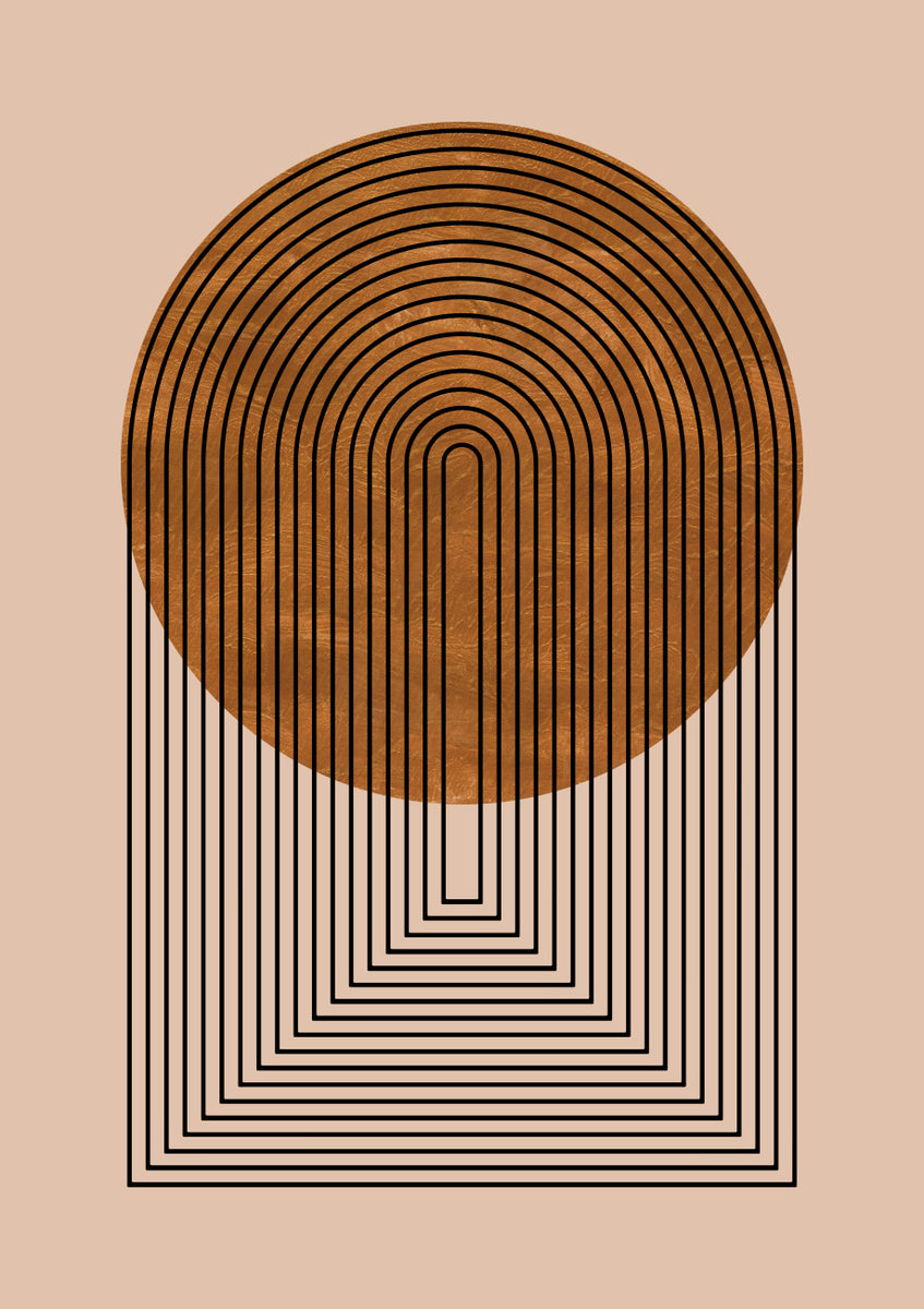 Quadro Mid Century Rust Circle