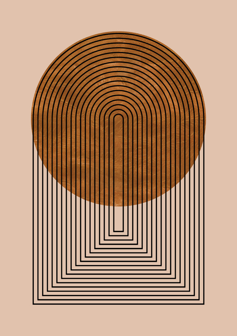 Quadro Mid Century Rust Circle