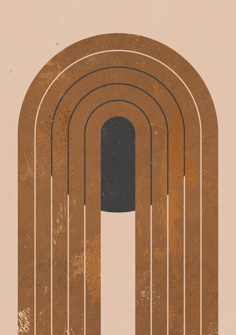 Quadro Mid Century Terracotta Rainbow