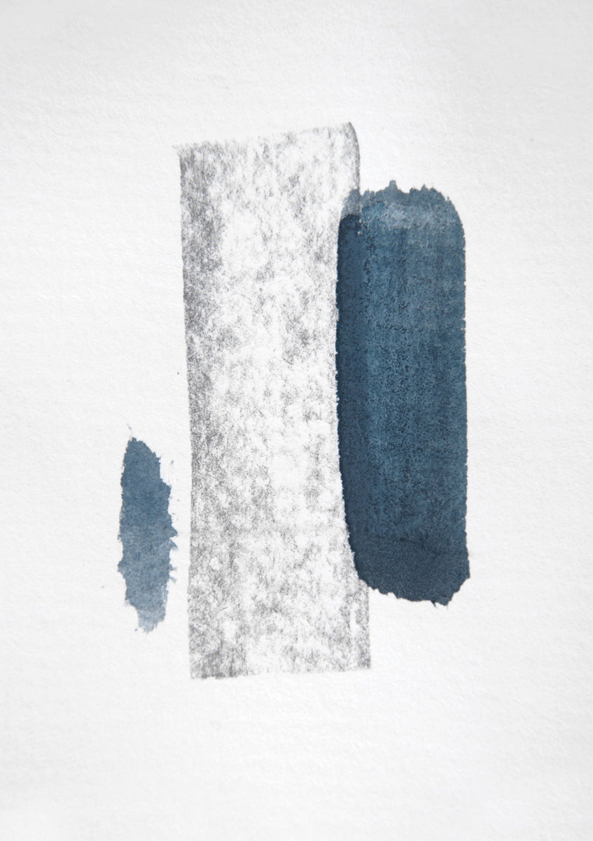Quadro Minimal Abstract Aquarelle and Charcoal