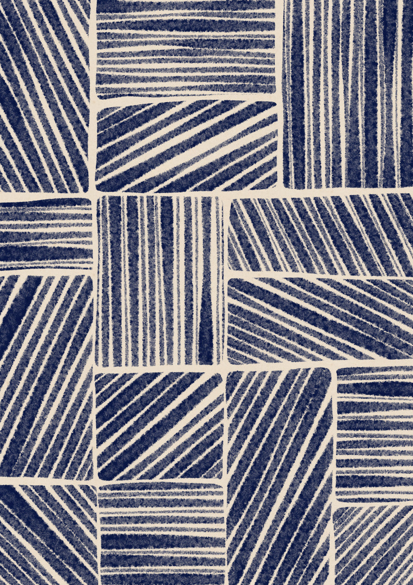 Quadro Navy Blue Striped Pattern #3
