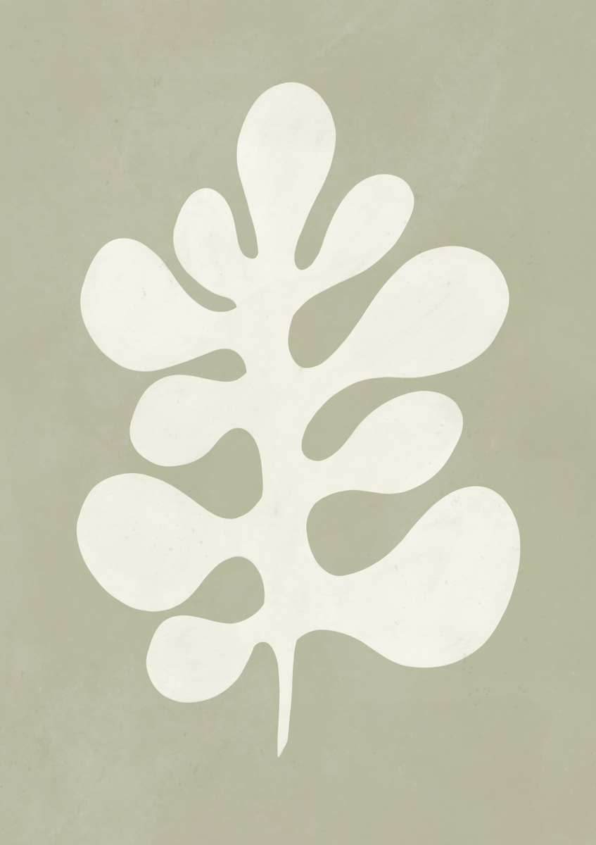 Quadro Sage Green Abstract Leaf