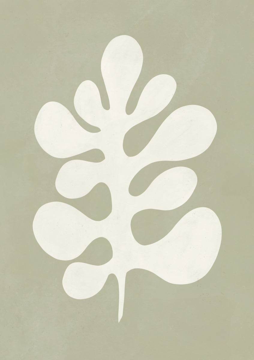 Quadro Sage Green Abstract Leaf