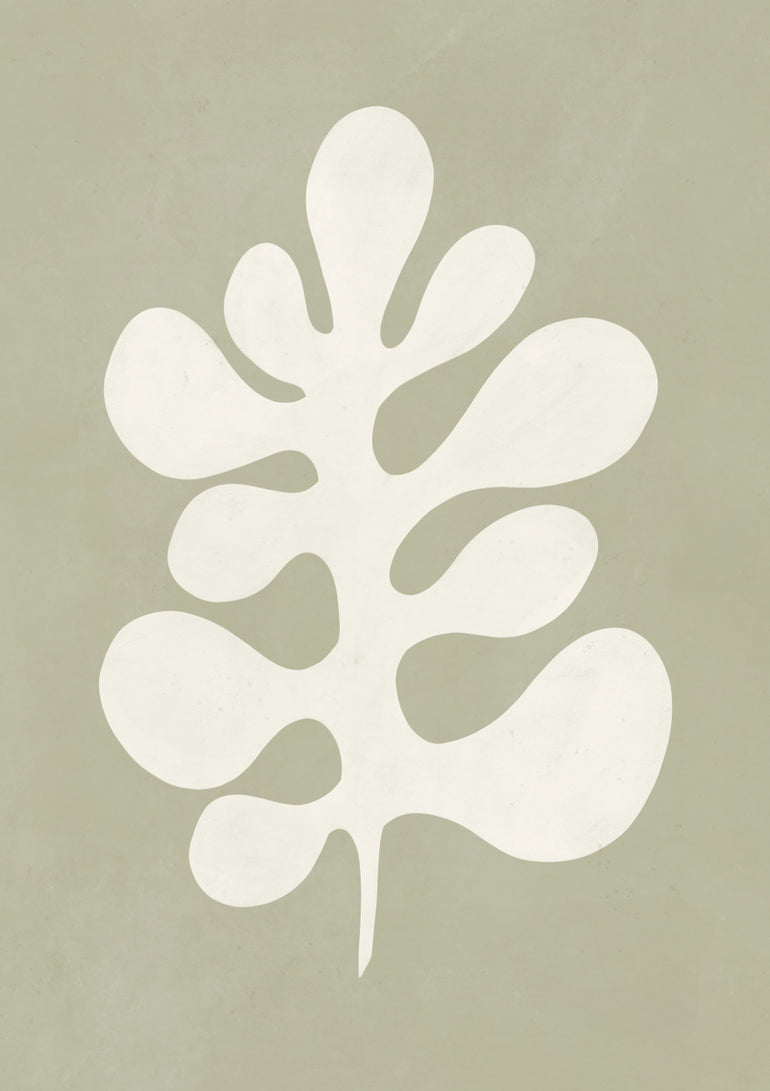 Quadro Sage Green Abstract Leaf