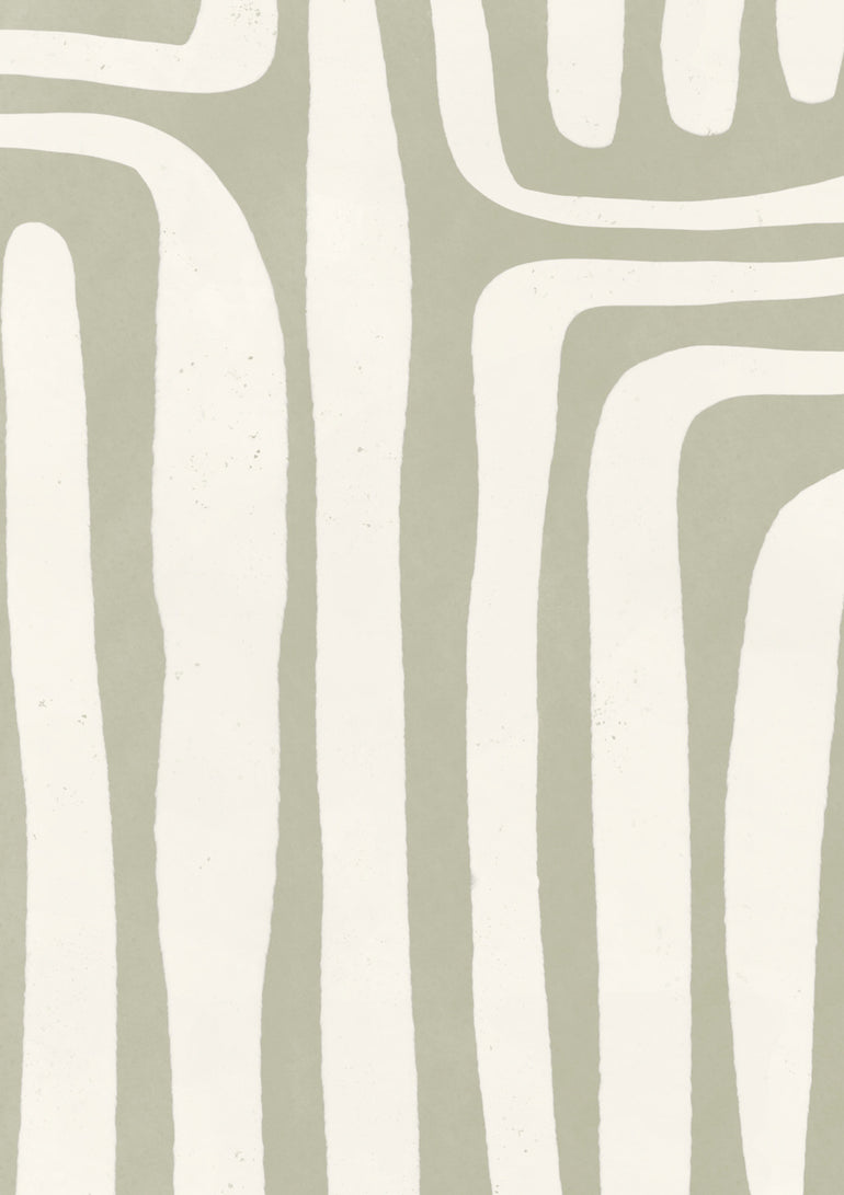 Quadro Sage Green Abstract Stripes