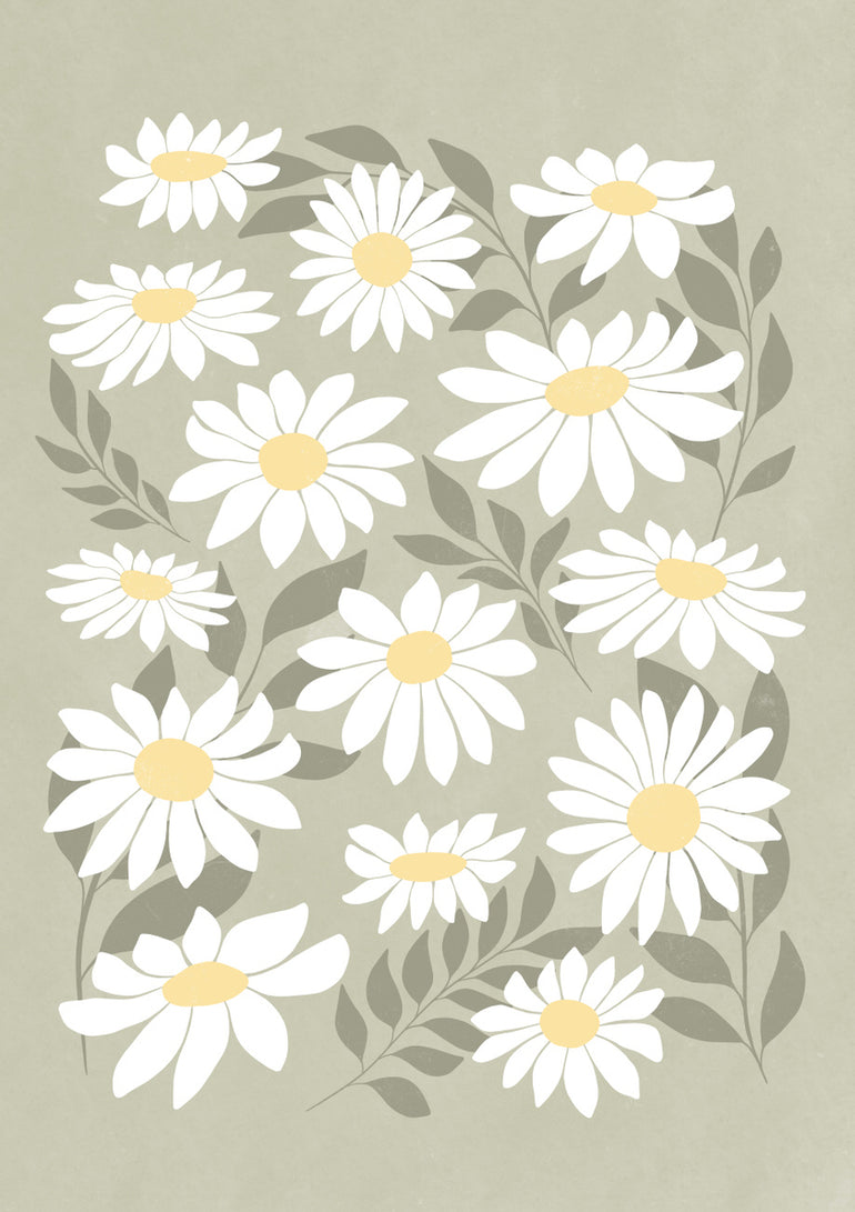 Quadro Sage Green Daisies