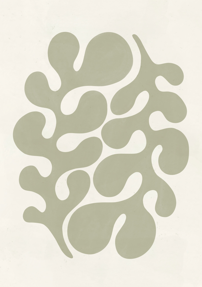 Quadro Sage Green Organic Leaves