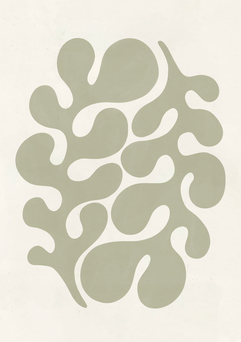 Quadro Sage Green Organic Leaves