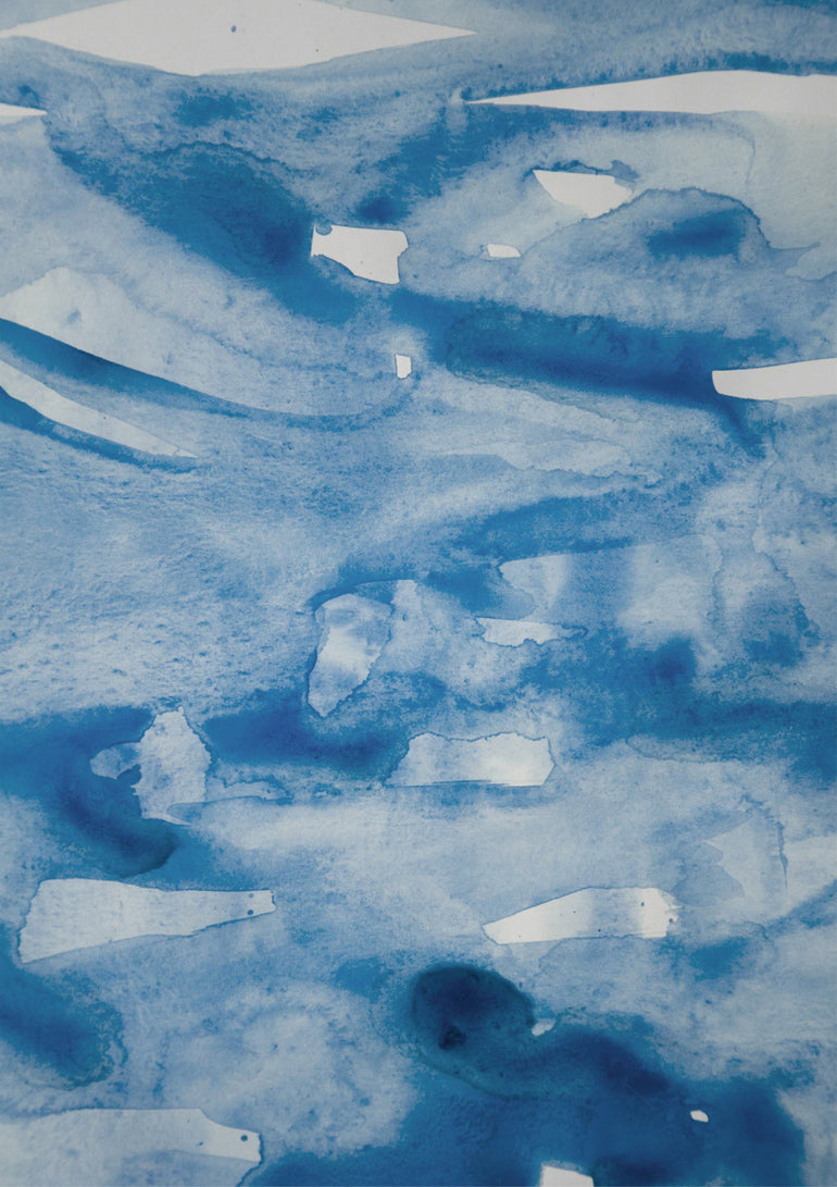 Quadro Sea Blue Abstract Aquarelle II