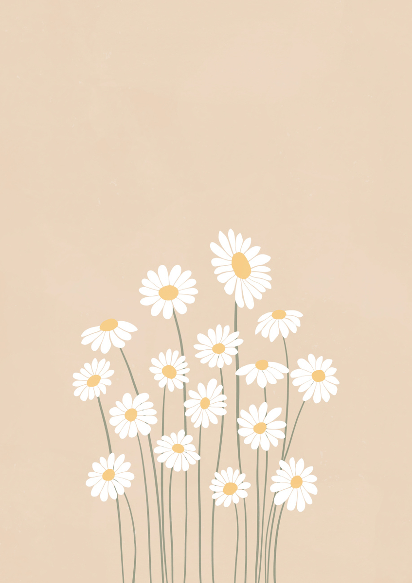 Quadro Warm Beige Daisies