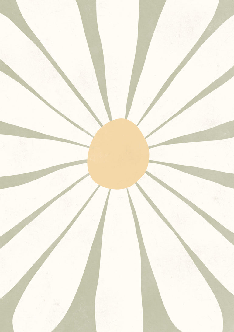 Quadro White and Sage Green Daisy
