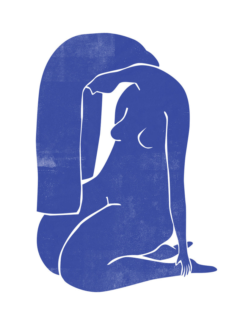 Quadro Woodblock Girl Blue