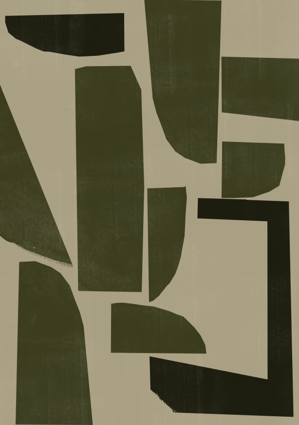 Quadro Green Composition  3 By the Miuus Studio