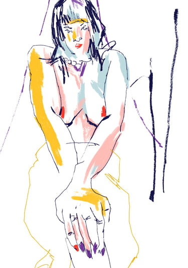 Quadro Woman with Crossed Hands By Francesco Gulina