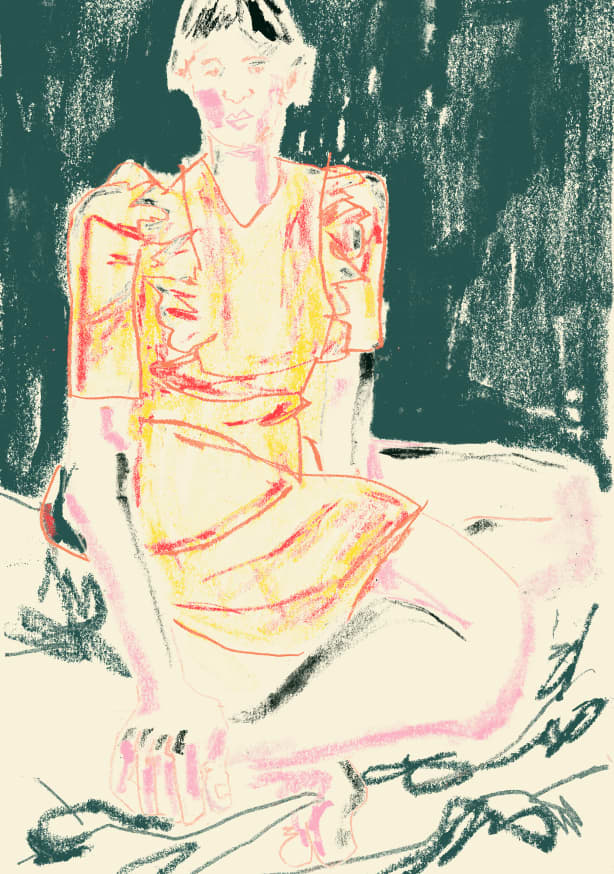Quadro The Girl in Orange Dress