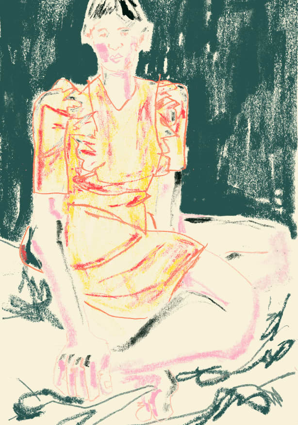 Quadro The Girl in Orange Dress By Francesco Gulina
