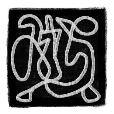 Quadro Black Scribble 3 By Sharyn Bursic