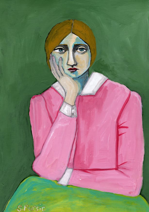 Quadro Vintage Lady in Pink