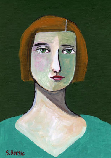 Quadro Green Lady By Sharyn Bursic