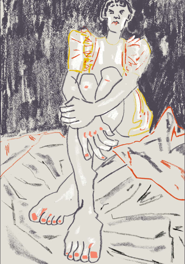 Quadro The Girl in the Yellow Dress Dark