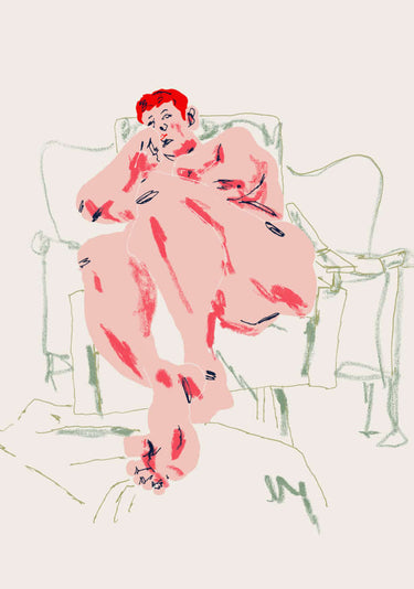 Quadro Model Resting in a Chair By Francesco Gulina