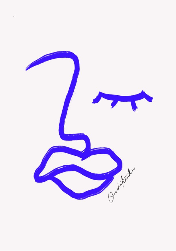 Quadro Abstract Face in Blue