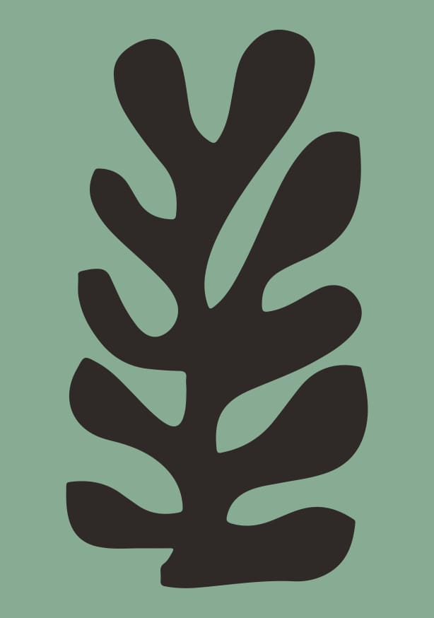Quadro Abstract Leaf in Green