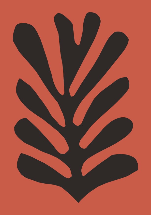 Quadro Abstract Leaf in Red - Obrah | Quadros e Posters para Transformar a Parede