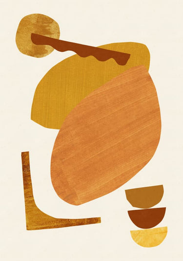 Quadro Abstract Collage with Warm Shapes