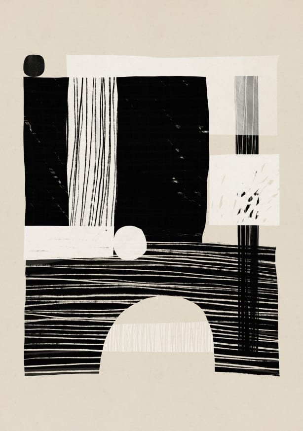 Quadro Black White Layers #2