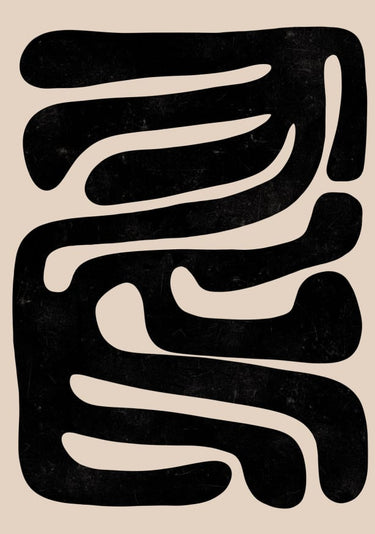 Quadro Beige and Black Abstract Shape - Obrah | Quadros e Posters para Transformar a Parede