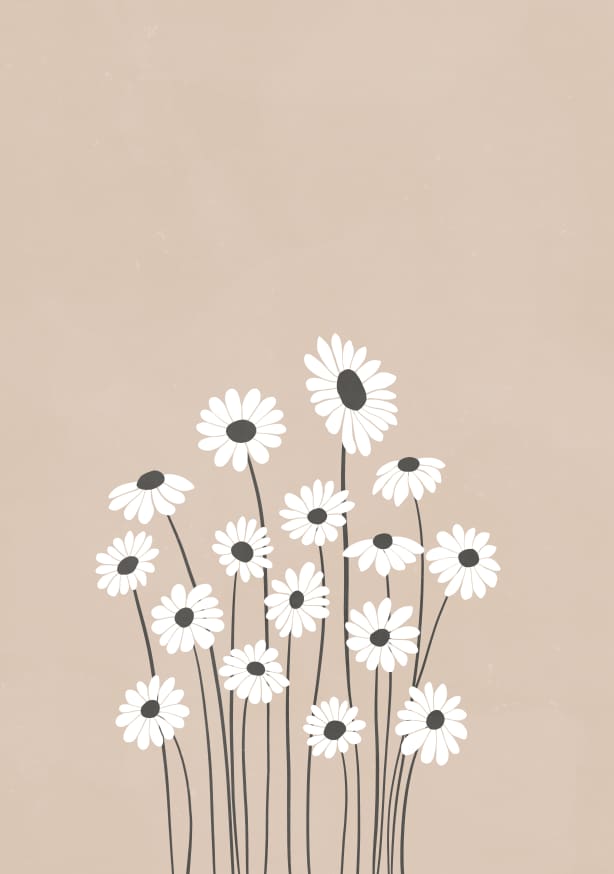 Quadro Beige Daisies