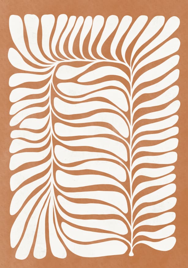 Quadro Burnt Orange Abstract Botanical - Obrah | Quadros e Posters para Transformar a Parede