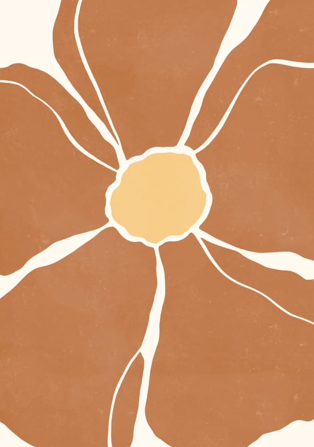 Quadro Burnt Orange Flower - Obrah | Quadros e Posters para Transformar a Parede