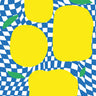 Quadro Checkerboard Pastel Blue Lemons - Obrah | Quadros e Posters para Transformar a Parede