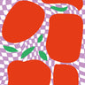Quadro Checkerboard Pastel Lilac Apples - Obrah | Quadros e Posters para Transformar a Parede