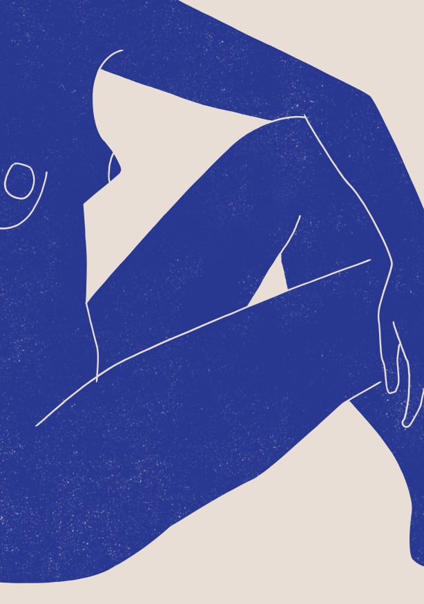 Quadro Closeup Nude Blockprint 1 - Obrah | Quadros e Posters para Transformar a Parede