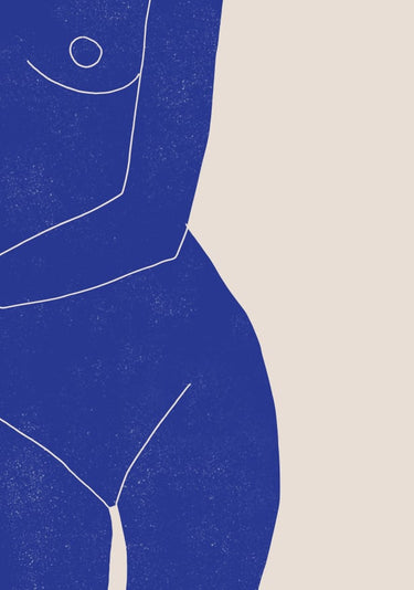 Quadro Closeup Nude Blockprint 3 - Obrah | Quadros e Posters para Transformar a Parede