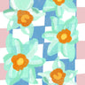 Quadro Daffodils Blue Pink Check - Obrah | Quadros e Posters para Transformar a Parede