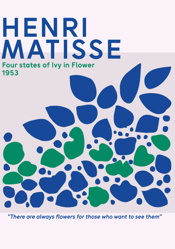 Quadro Four States of Ivy in Flowers By Matisse - Obrah | Quadros e Posters para Transformar a Parede