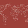 Quadro Geometrical World Map Earthy Red Terracotta - Obrah | Quadros e Posters para Transformar a Parede
