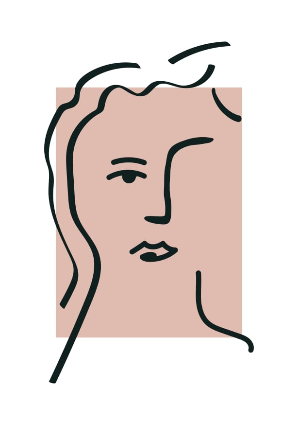 Quadro Line Art Pink Matisse Inspired Face - Obrah | Quadros e Posters para Transformar a Parede