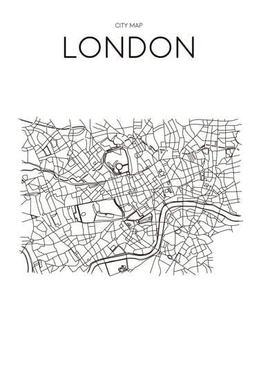 Quadro Mapa Minimalista London Branco - Obrah | Quadros e Posters para Transformar a Parede