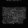 Quadro Mapa Minimalista London Preto - Obrah | Quadros e Posters para Transformar a Parede