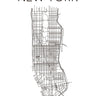 Quadro Mapa Minimalista New York Branco - Obrah | Quadros e Posters para Transformar a Parede