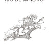 Quadro Mapa Minimalista Rio de Janeiro Branco - Obrah | Quadros e Posters para Transformar a Parede