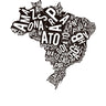 Quadro Mapa Tipográfico Brasil Branco - Obrah | Quadros e Posters para Transformar a Parede
